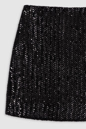 ANINE BING Tierra Skirt - Black Sequin - Detail View