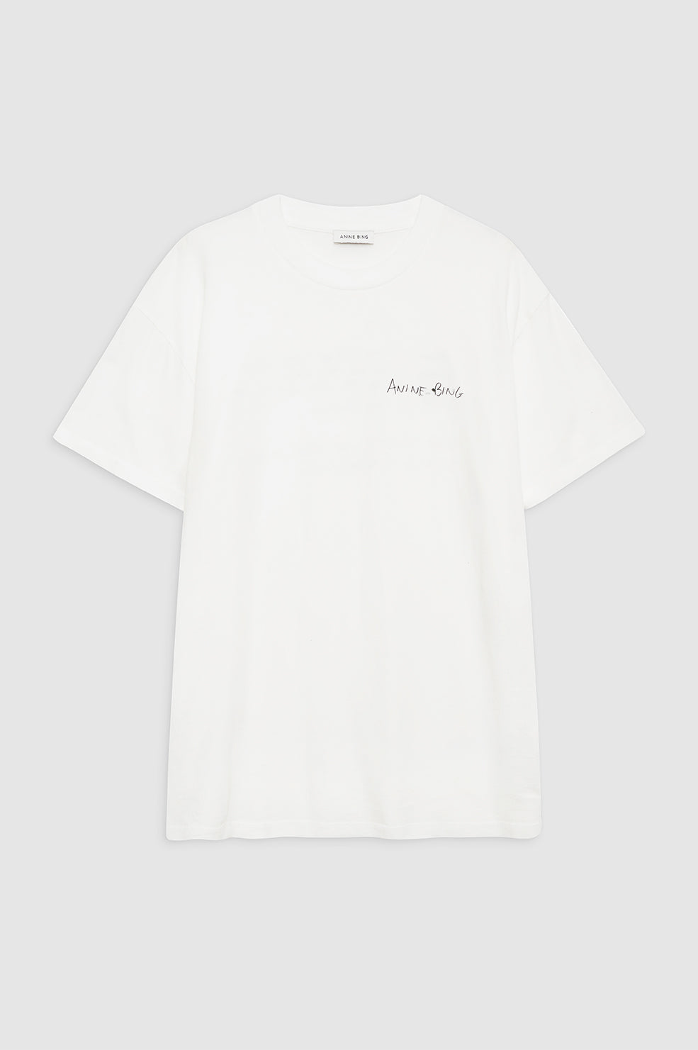 ANINE BING Walker Tee Lyrics - Ivory - Front View