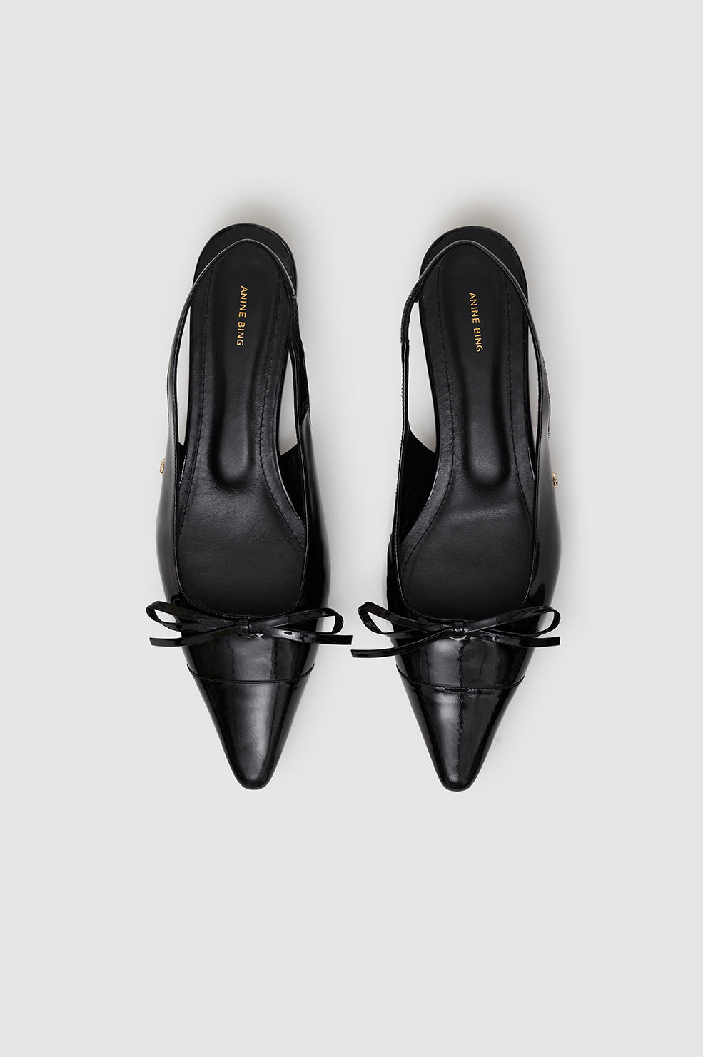 Zoey Slingback Heels - Black Patent