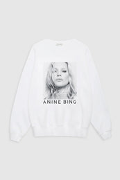 ANINE BING Ramona Sweatshirt Kate Moss - White - Front View