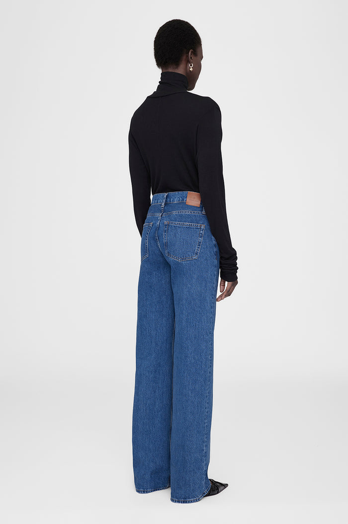 ANINE BING Hugh Jean - Medium Indigo - On Model Back