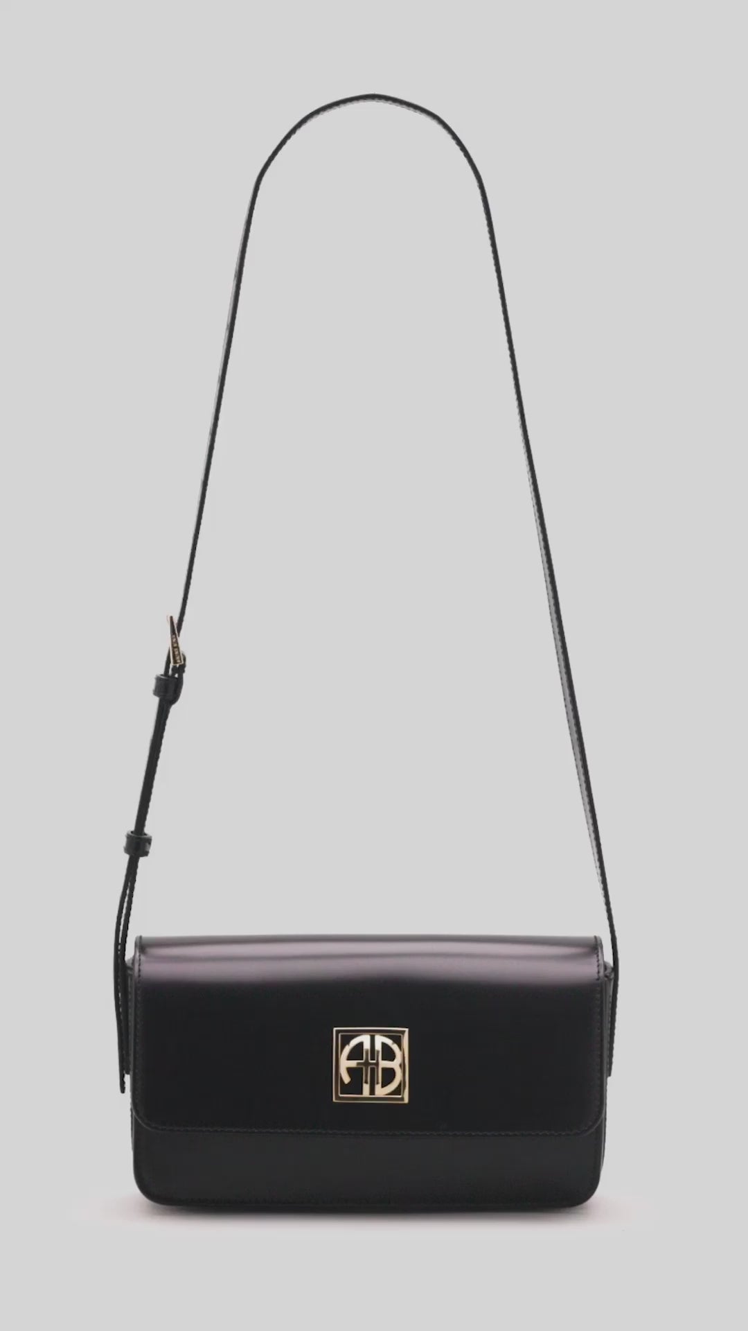 ANINE BING Elly Crossbody Bag - High-Shine Black - video view