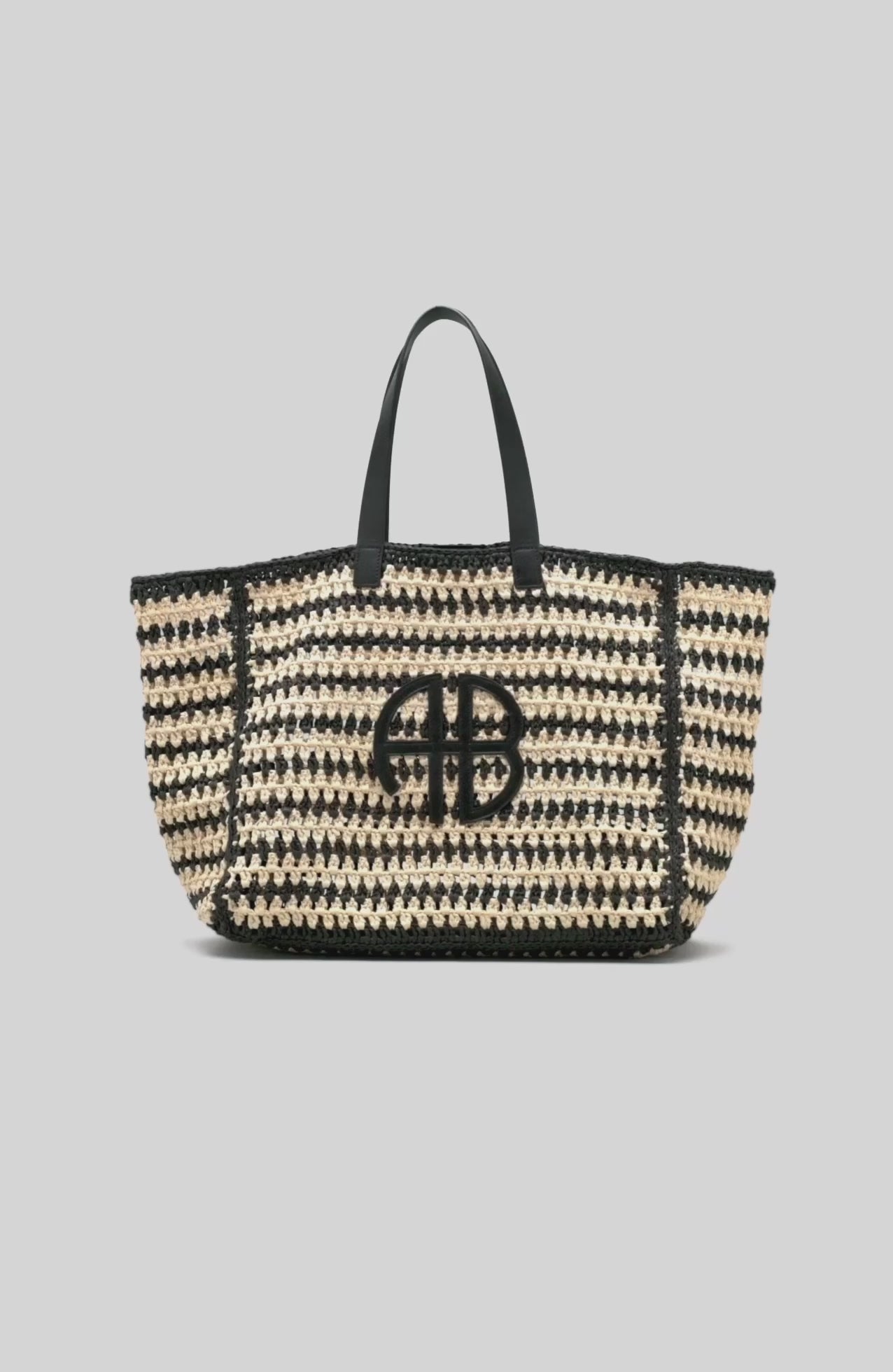 Anine Bing Large Rio Canvas Tote Bag In Black