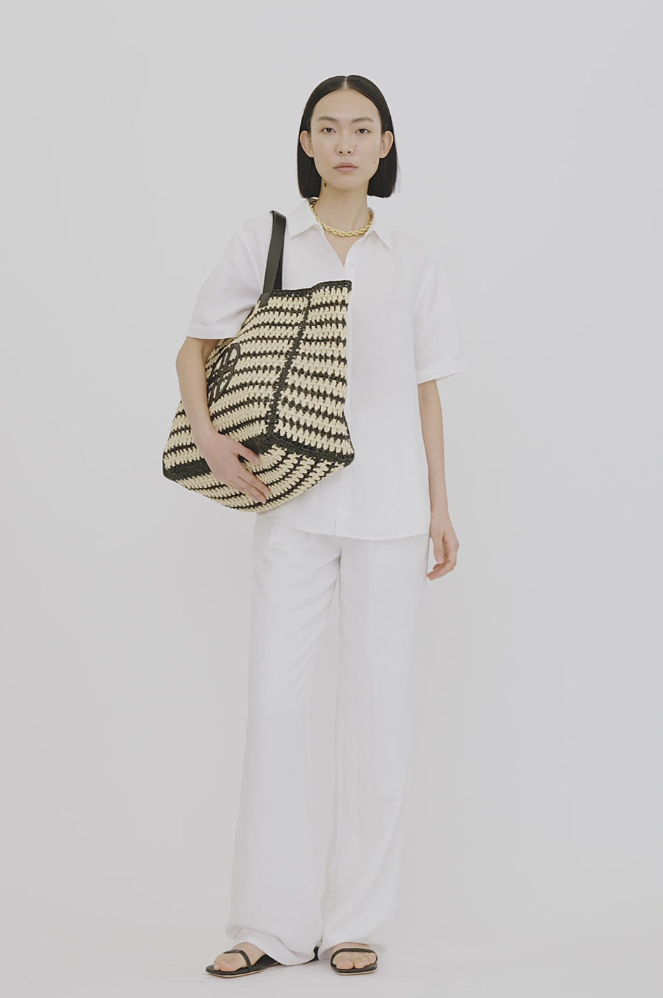 Clare V. Sandy Woven Market Tote in Natural
