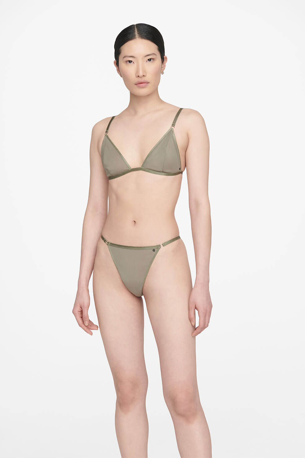 Pearl Thong - Green Khaki