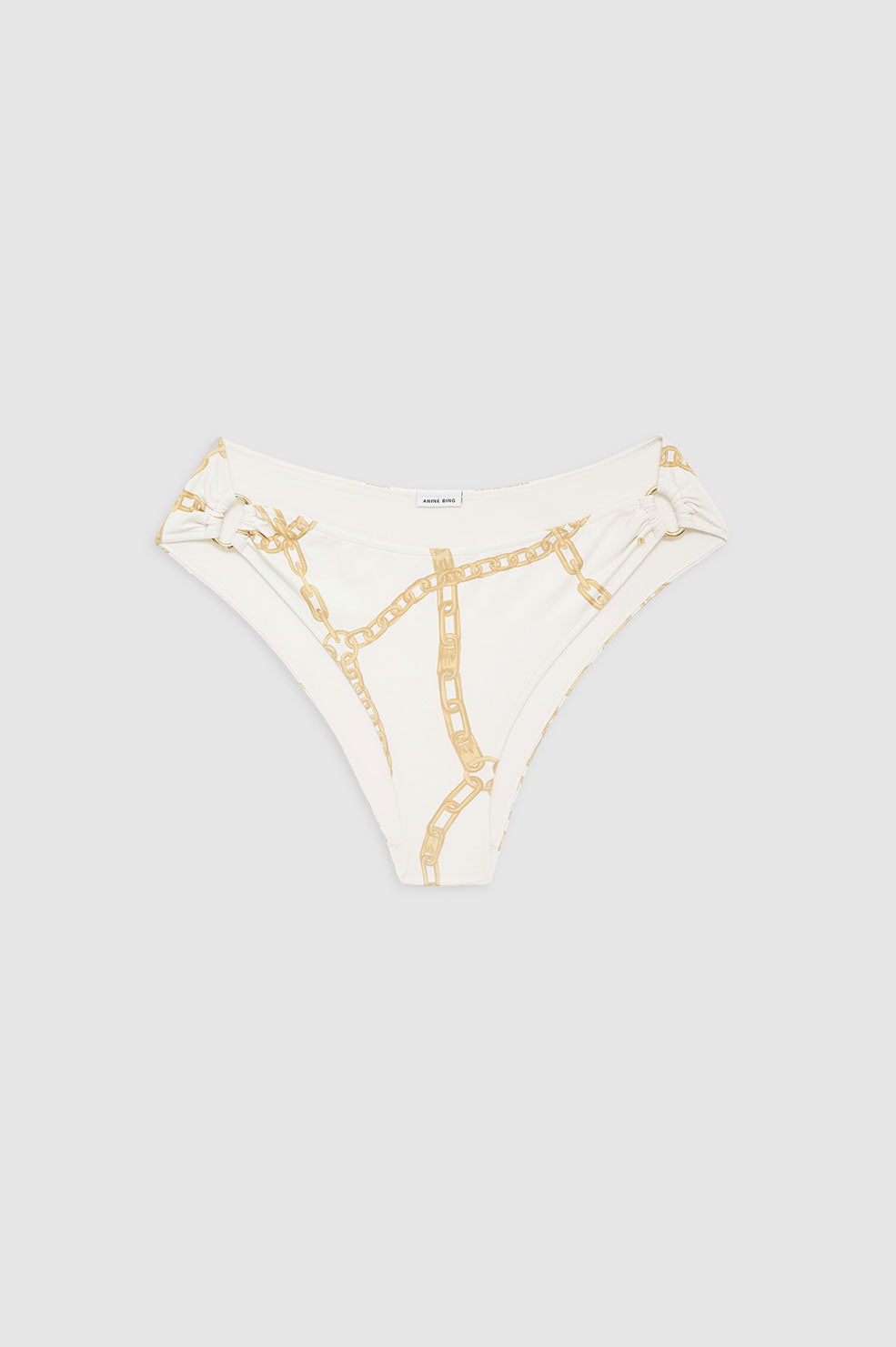 Viv Bikini Bottom - Cream And Tan Link Print