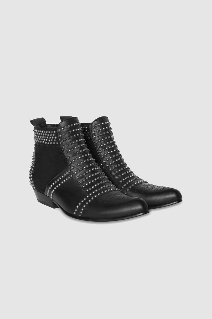 ANINE BING Charlie Boots With Silver Studs - Front Pair View